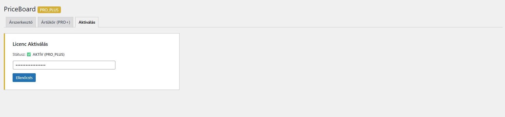 Licenc Aktiválás